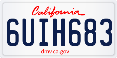 CA license plate 6UIH683