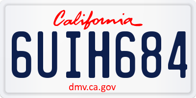 CA license plate 6UIH684