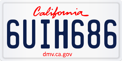 CA license plate 6UIH686