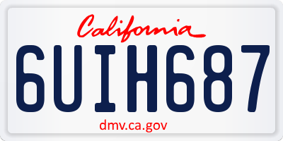 CA license plate 6UIH687