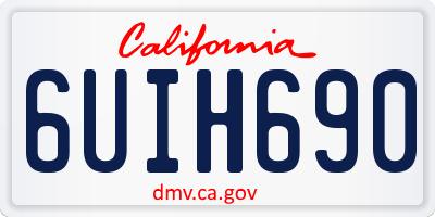 CA license plate 6UIH690