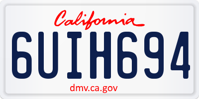 CA license plate 6UIH694