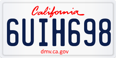 CA license plate 6UIH698