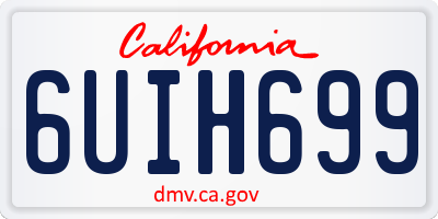 CA license plate 6UIH699