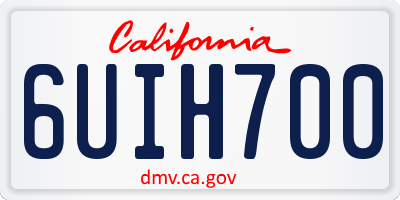 CA license plate 6UIH700