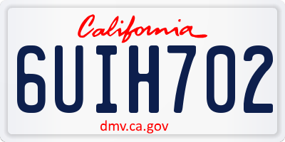 CA license plate 6UIH702