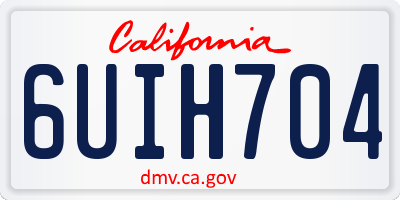 CA license plate 6UIH704