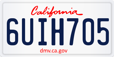 CA license plate 6UIH705