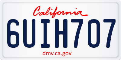 CA license plate 6UIH707