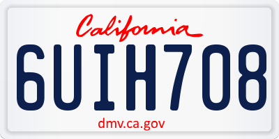 CA license plate 6UIH708
