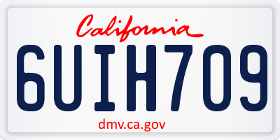 CA license plate 6UIH709