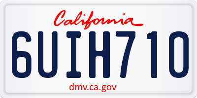 CA license plate 6UIH710