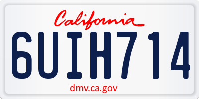 CA license plate 6UIH714