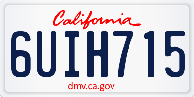 CA license plate 6UIH715