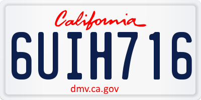 CA license plate 6UIH716
