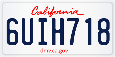 CA license plate 6UIH718