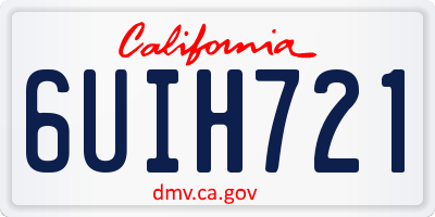CA license plate 6UIH721