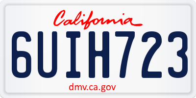 CA license plate 6UIH723