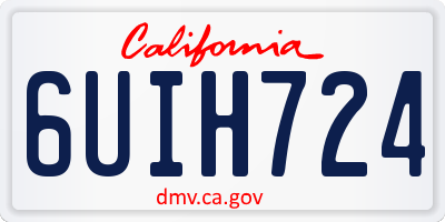 CA license plate 6UIH724