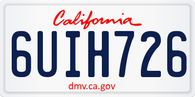 CA license plate 6UIH726