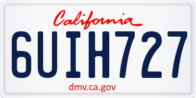 CA license plate 6UIH727