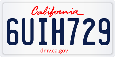 CA license plate 6UIH729