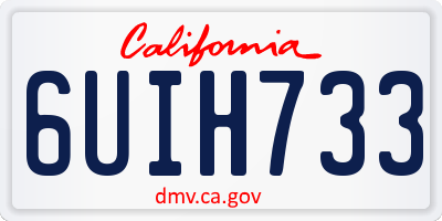 CA license plate 6UIH733