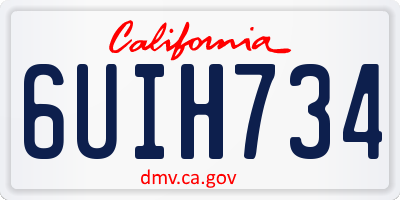 CA license plate 6UIH734