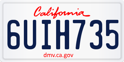 CA license plate 6UIH735