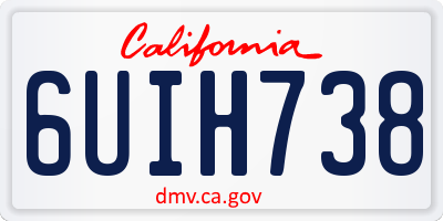 CA license plate 6UIH738