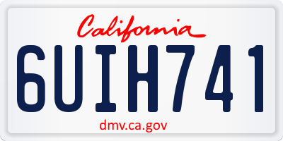 CA license plate 6UIH741