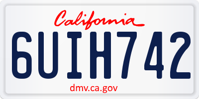 CA license plate 6UIH742