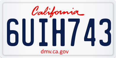 CA license plate 6UIH743