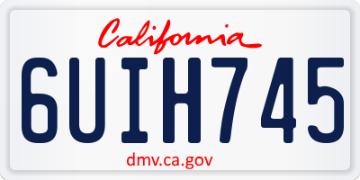 CA license plate 6UIH745