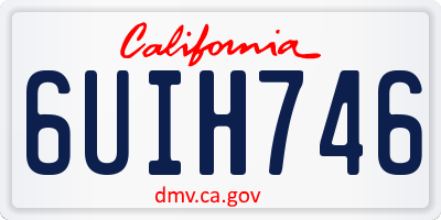 CA license plate 6UIH746