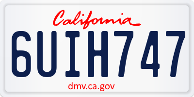 CA license plate 6UIH747
