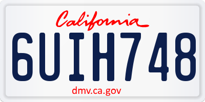 CA license plate 6UIH748