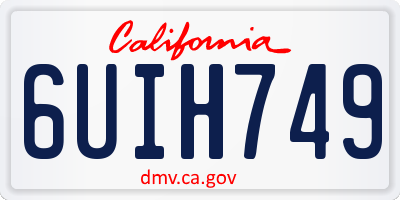 CA license plate 6UIH749