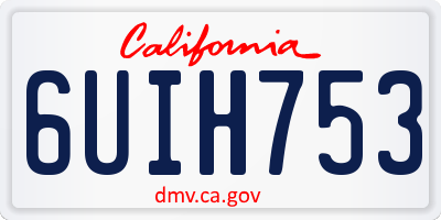CA license plate 6UIH753