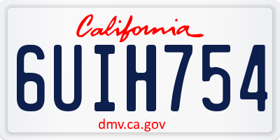 CA license plate 6UIH754