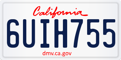 CA license plate 6UIH755