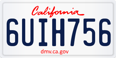 CA license plate 6UIH756