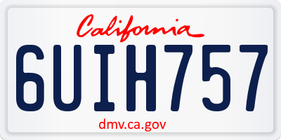 CA license plate 6UIH757