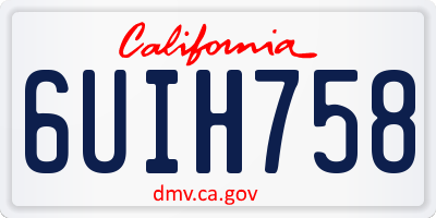 CA license plate 6UIH758