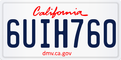CA license plate 6UIH760