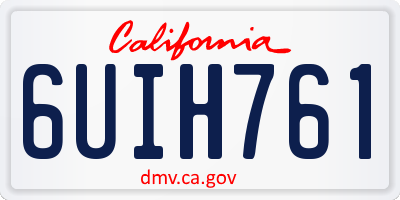 CA license plate 6UIH761