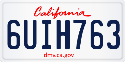 CA license plate 6UIH763