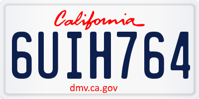 CA license plate 6UIH764