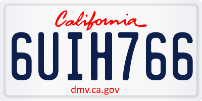 CA license plate 6UIH766