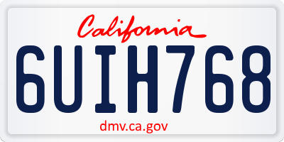 CA license plate 6UIH768